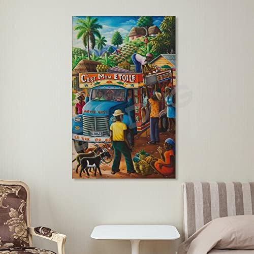Bludug Haitian Wall Art Andre Normil plakat umjetnosti luke života na platnu Haiti Slikanje zidnih umjetničkih plakata za spavaću sobu