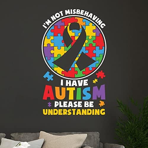 Imam autizam, molim vas, budite razumljivi prema zidnoj naljepnici koja informira o autizmu, zidnoj naljepnici za podršku autizmu,