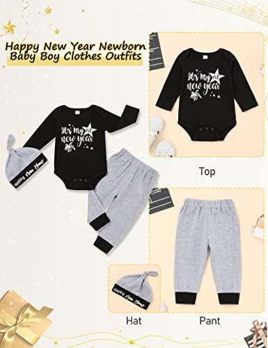 Novorođenče, 1. novogodišnja odjeća, moja prva novogodišnji romper i hlače, poklon za odjeću za dojenčad 0-12 mjeseci