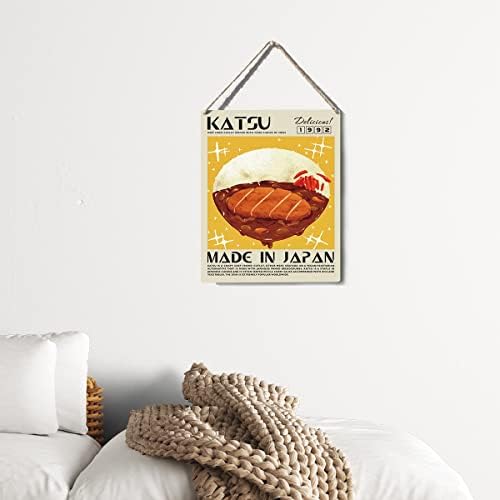 Smiješan kuhinjski znak dekor Katsu drveni natpis plak zid viseći plakati umjetnička djela hrana 8 ”x10” moderni ukras za kućnu kuhinju