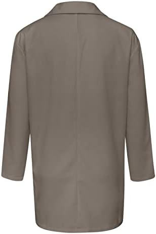 Žene modno čvrsto otvoreno prednji džepni odijelo dugih rukava Blazers Gumb Outrewear kaput Dječaci Teal Zimski kaput