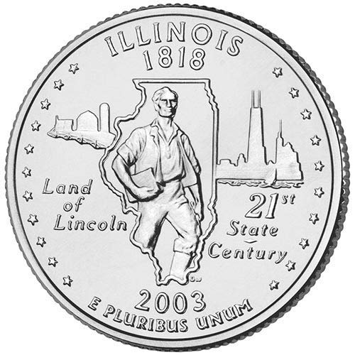 2003 P&D Bu Bu Illinois State Quarter Choice Necirculidaled US MENT 2 COIN set