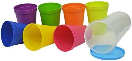 Šarena plastična šalica ， | Set od 8 | Spektar Neraskidiva plastika 8oz dječji sok u 8 raznih boja