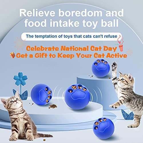 PKNOVEL 6PCS CAT BALL IGRA Igra igračka igračka igračaka, 3 velike kuglice za uklanjanje obroka i 3 ugrađene kuglice za zvona, interaktivna