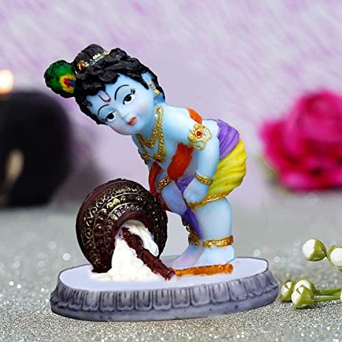 SR IMPEX 4 inčni Slatki hinduistički gospodar Kishna kip, krishna idol figurica ukrasna izložba figurica za ukras stola ili poklon