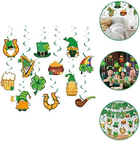 Homoyoyo zeleni vijenac sv. Patricks Dan ukrasa Viseći vrtloge ukrasi za zabavu Folija Viseće viseće zelene Shamrock St Patricks Day