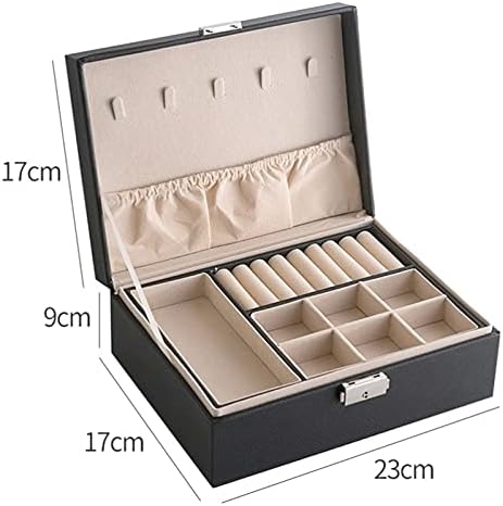 Kutija za nakit Koža dvoslojna kutija za nakit kutija za kozmetiku za kozmetiku skladištenje za prstenove Naušnice narukvice narukvice
