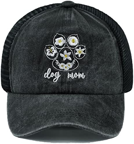 Gnahznuxnaix pseća mama šešir - pseće mamine šešire za žene, šešir za konjski rep
