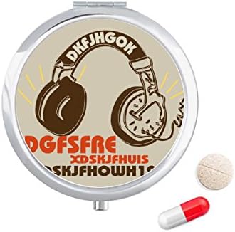 Smeđe slušalice Rock Glazba luda Futrola za tablete džepna kutija za pohranu lijekova spremnik za doziranje