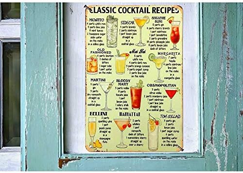 Klasični recepti za koktele limeni natpis vrste piva vina popis pića Poster Vintage metalni Limeni natpisi za muškarce žene zidni umjetnički