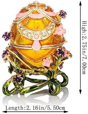 Qifu ručno oslikana emajlirana Faberge Egg Style Dekorativni zglobni nakit kutija za sitnicu Jedinstveni poklon za dekor doma
