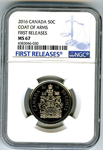 . Kanada 50 Cent Polu dolara grb prvi put pušta pola dolara MS67 NGC