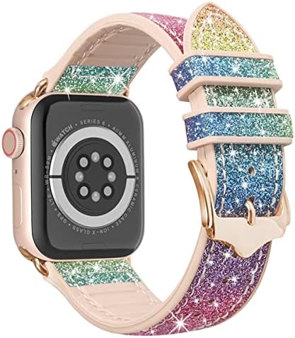 Zhaojum bling glitter vitke tanke trake kompatibilne s Apple Watch Band Iwatch serijom 8 se2 7 6 se 5 4 3 2 1 45 mm 41 mm 38 mm 40