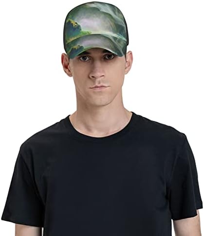 Baseball kapa s printom, Podesiva Tatina kapa, pogodna za trčanje u svim vremenskim uvjetima i aktivnosti na otvorenom u crnoj boji