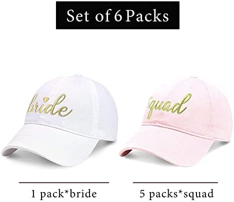 Bejzbolska kapa od 6 paketa šešira za djevojačku večer, šešir za mladenke za vjenčani poklon
