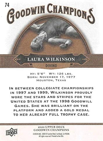 2020. Gornja paluba Goodwin prvaci 74 Laura Wilkinson Multisport Multisport Card NM-MT