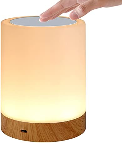 Noćna svjetiljka za djecu Dječja soba Dječja Rasvjeta Podesiva za prigušivanje boja kreativna drvena zrnasta punjiva noćna stolna svjetiljka