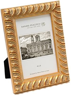 Maxxi dizajnira okvir za fotografije s leđima Easel, 4 x 6 , drvo antikni zlatni list casa bella