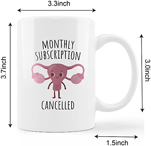 Smiješna šalica za histerektomiju, otkazana mjesečna pretplata, keramička šalica za čaj od kave i mlijeka od 11 oz, šalica za oporavak