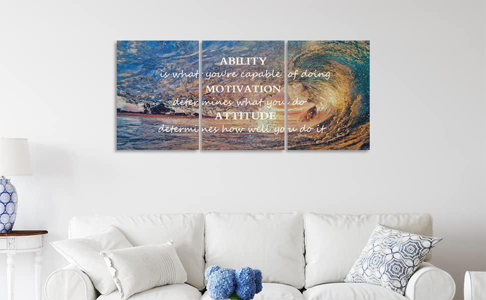 Inspirativni plakati Motivacijska zidna umjetnička platna Slikanje Sunrise Blue Sea Ocean Prirodni krajolik Zidni dekor Sunset Ocean