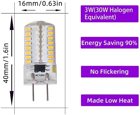 6 kom. 98 LED žarulja od 3 vata ekvivalentna 20 vata 30 vata topla bijela 3000 do 110 V 120 V 300 inča spavaća soba sol svjetionik