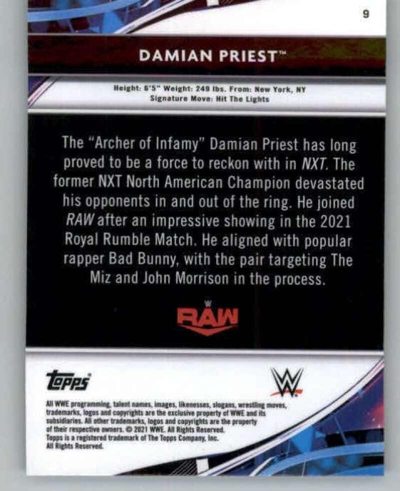 Damian Priest 2021 Topps Finest 9 NM+ -MT+ WWE hrvanje