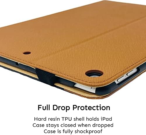 Slučaj s -tech za iPad 7. 8. 9. generacija 10.2 - Saffiano originalna kožna magnetska magnetska pametna poklopca nosača nosača karata