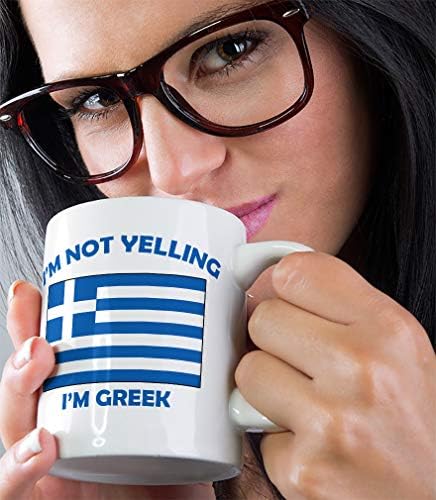 Ne vrištim, Ja sam Grk Grčka Grci keramička šalica za čaj od kave šalica svečani božićni poklon za Hanuku za muškarce i žene