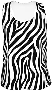 Zebra kože ženske duge tenkovske vrhove bez rukava labava joga košulja za trening za žene trkačke atletike trčanje