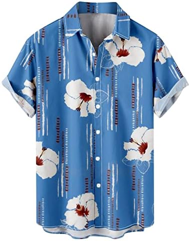 Zpervoba muške tiskane havajske košulje gumb kratki rukavi dolje na plaži majice pakete majice za muškarce