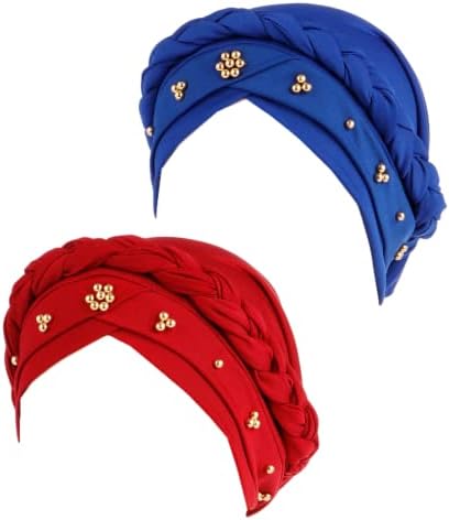 2-dijelni set afrički turban ženska kapa za omatanje kapuljača uvijena pletenica pokrivala za glavu šal