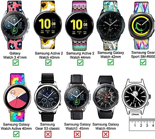 Kompatibilno za Samsung Galaxy Watch 4 klasični 42 mm 46 mm, Galaxy Watch Active 2 40 mm 44 mm, Galaxy Watch 4 40 mm 44 mm djevojke