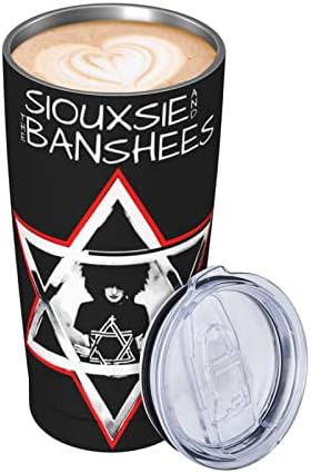 Siouxsie i Banshees pojas nehrđajući čelik izolirana putnička kava šalica s poklopcima i slamkama dvostruki zidni vakuum čaša 20oz