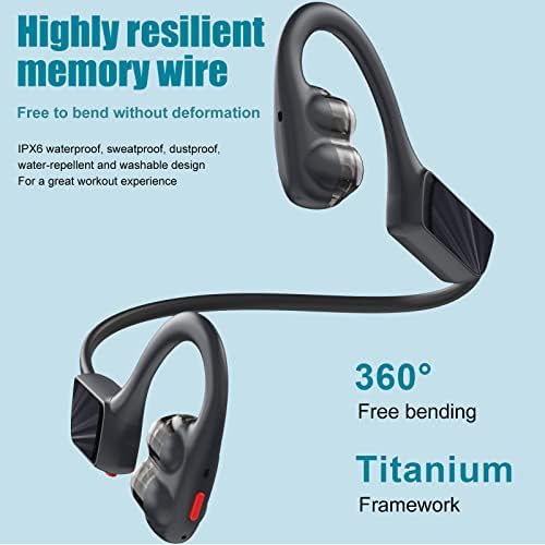 Slušalice za provođenje zraka, Bluetooth otvoreno uho 5,3 Slušalice s mikrofonom, IPX6 vodootporne lagane sportske slušalice otporne