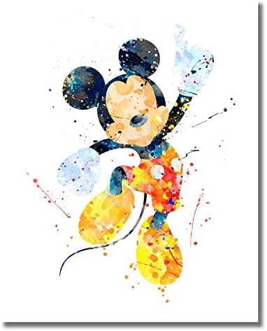 Mickey Mouse Wall Art Akvarelni otisci plakata - Set od 6 fotografija - s Mickeyjem Minnie Donald Duck Goofy Pluton