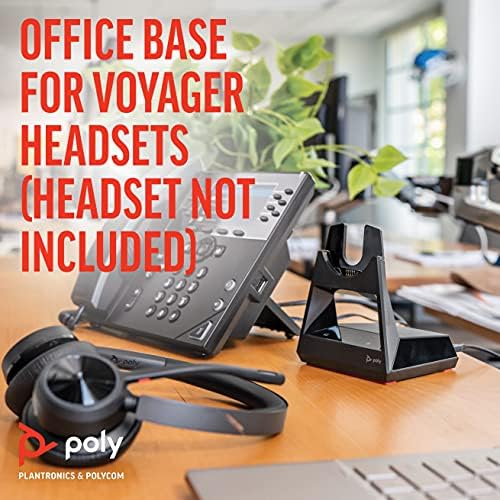 Poly - Baza uredske uredske baze - Kompatibilno s Voyager Focus 2 i Voyager 4300 UC serije slušalice - Povežite se s PC/Mac, Desk -telefon