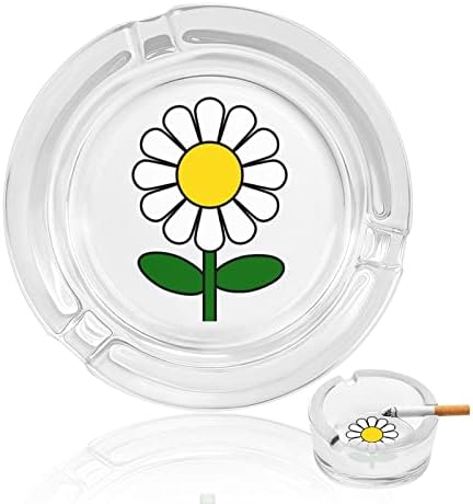 Daisy cvjetna staklena pepeljara za cigarete okrugle pladnjeve pepela za kućni ured i restorane