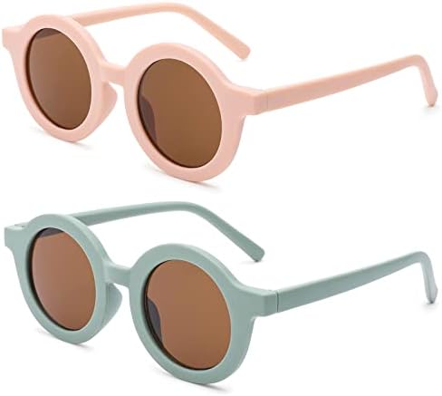 1 slatke okrugle dječje sunčane naočale s UV zaštitom fleksibilne gumene naočale za sjenila za djevojčice i dječake u dobi od 2 do